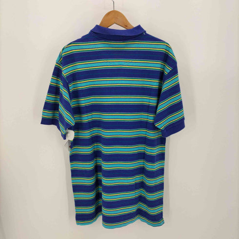 エルエルビーン L.L.Bean 90-00s USA製 鹿の子 マルチカラー ボーダー ポロシャツ メンズ import:M