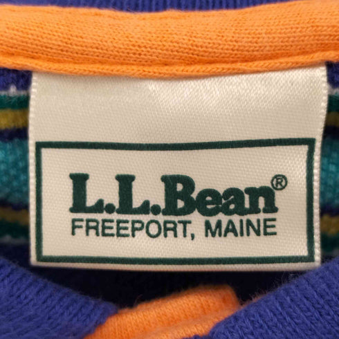 エルエルビーン L.L.Bean 90-00s USA製 鹿の子 マルチカラー ボーダー ポロシャツ メンズ import:M