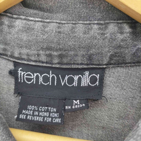 French Vanilla ブラックデニム ウォッシュド スナップボタン ワンピース レディース import:M