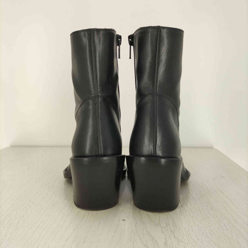 アンドゥムルメステール Ann DEMEULEMEESTER イタリア製 サイドジップ チャンキーヒール レザーブーツ レディース EUR:36