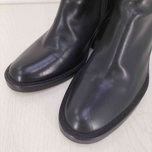 アンドゥムルメステール Ann DEMEULEMEESTER イタリア製 サイドジップ チャンキーヒール レザーブーツ レディース EUR:36