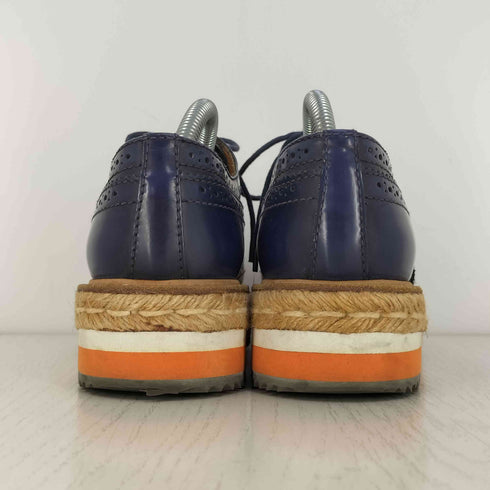 プラダ PRADA エスパドリーユ ウィングチップ レザーシューズ レディース EUR:36