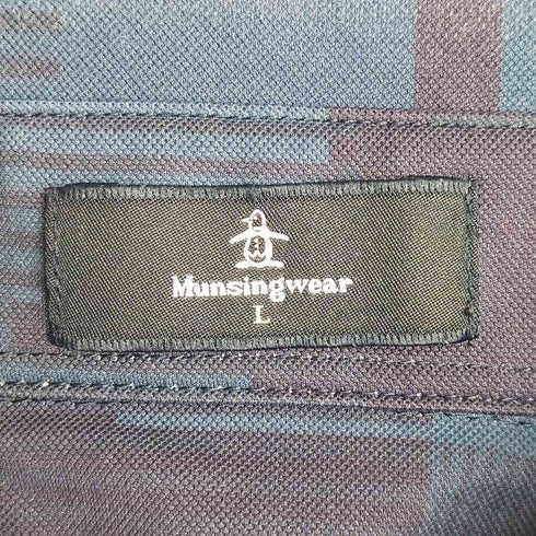 マンシングウェア Munsingwear 22SS ゴルフウェア サンスクリーン アウトラスト 総柄プリント 半袖ポロシャツ メンズ JPN:L