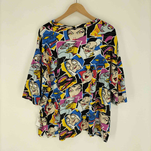 90S 銀タグ USA製 総柄 アニメ 悪役 キャラクター プリント S/S Tシャツ メンズ L/XL