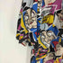 90S 銀タグ USA製 総柄 アニメ 悪役 キャラクター プリント S/S Tシャツ メンズ L/XL
