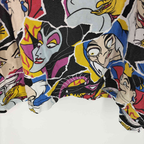 90S 銀タグ USA製 総柄 アニメ 悪役 キャラクター プリント S/S Tシャツ メンズ L/XL