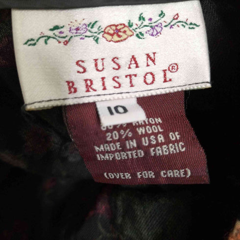 フルギ SUSAN BRISTOL USA製 フラワー柄 レーヨンスカート レディース 10