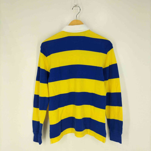 ポロバイラルフローレン Polo by RALPH LAUREN ポニー刺繍 ボーダー 鹿の子 ラガーシャツ ポロシャツ メンズ L(14-16)