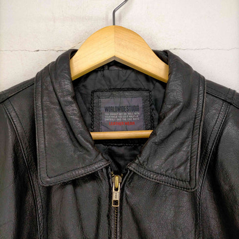 ワールドワイドステュディオ WORLDWIDE STUDIO カウレザージップジャケット メンズ JPN:M