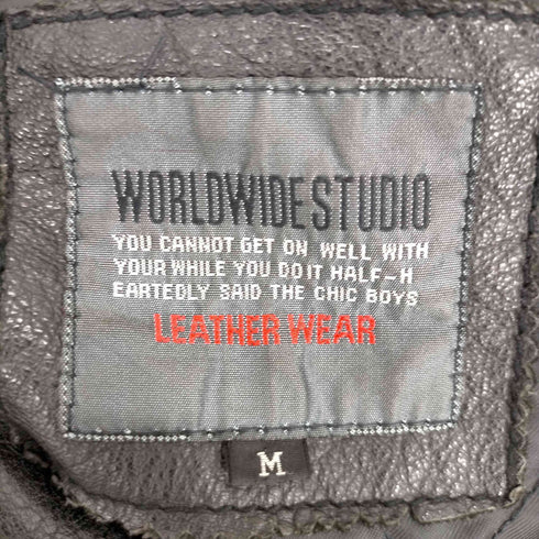 ワールドワイドステュディオ WORLDWIDE STUDIO カウレザージップジャケット メンズ JPN:M