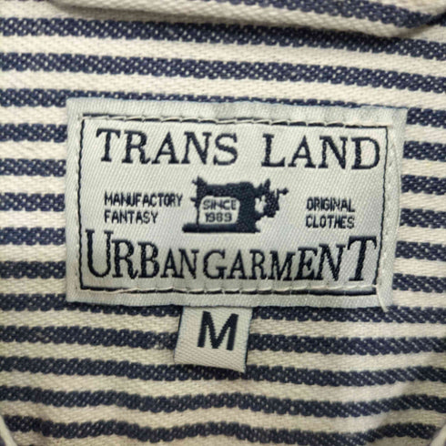 トランス ランド trans land ヒッコリー バックデザイン刺繍 ストライプシャツ メンズ JPN:M