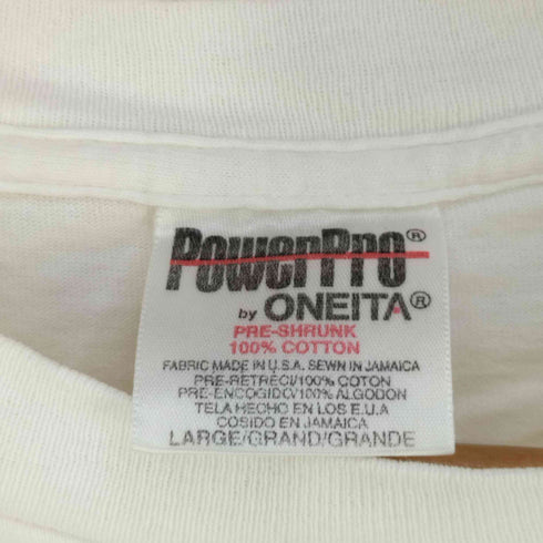 オニータ ONEITA 90s PowerPro シングルステッチ キャラクタープリント クルーネックTシャツ メンズ import:L