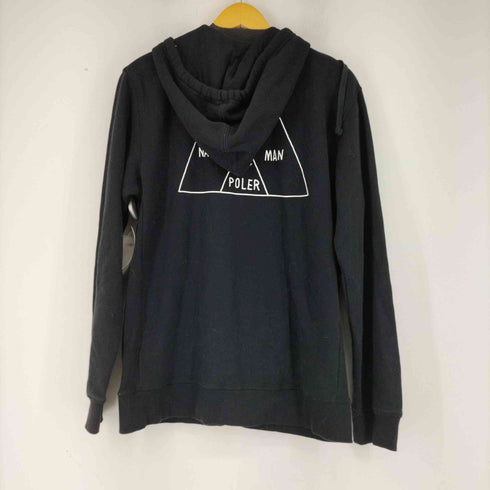 ポーラ POLER 胸元 バックプリント ジップアップパーカー メンズ import:M