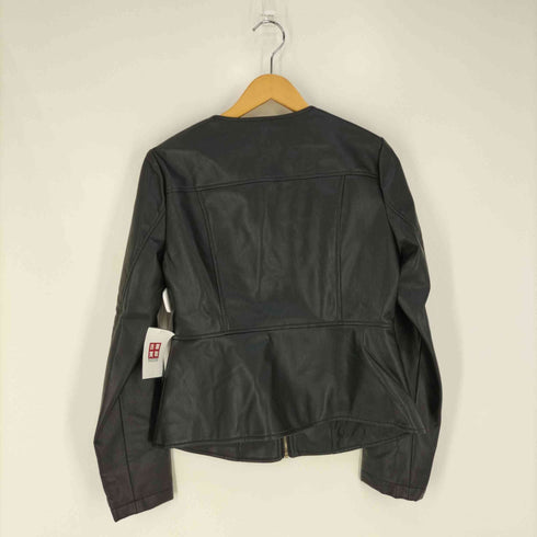 ザラ ZARA ノーカラー フェイクレザージャケット レディース import:L