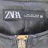 ザラ ZARA ノーカラー フェイクレザージャケット レディース import:L