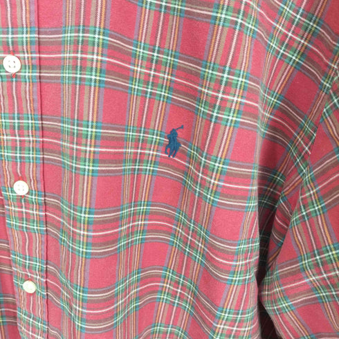 ラルフローレン RALPH LAUREN CLASSIC FIT ポニー刺繍 タータンチェックB.D シャツ ビッグサイズ メンズ 2XLT TALL