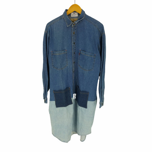 WORTH WEAR WORKS Levis ボディ ドッキング リメイク デニム シャツ ワンピース レディース import:L