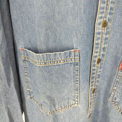 WORTH WEAR WORKS Levis ボディ ドッキング リメイク デニム シャツ ワンピース レディース import:L