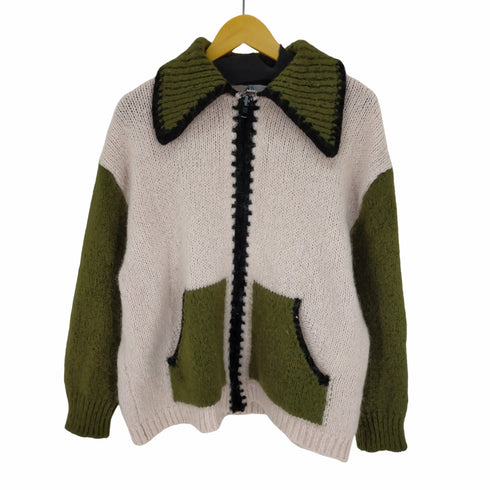 ザラ ZARA COMBINATION KNIT WOOL CARDIGAN レディース import:L