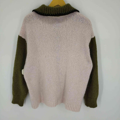 ザラ ZARA COMBINATION KNIT WOOL CARDIGAN レディース import:L
