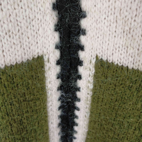 ザラ ZARA COMBINATION KNIT WOOL CARDIGAN レディース import:L