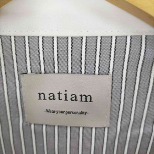 ナティム natiam ボリューム ストライプ ワンピース レディース
