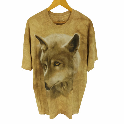 ザマウンテン the mountain USA製 WOLF 狼 大判 アニマル プリント S/S Tシャツ メンズ import:XL