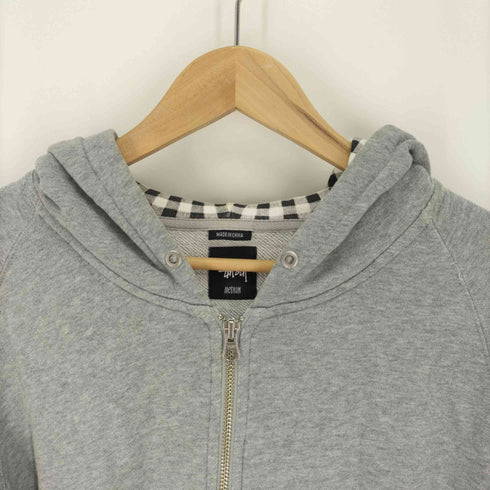 ステューシー Stussy フード裏 チェック ジップアップ パーカー メンズ import:M
