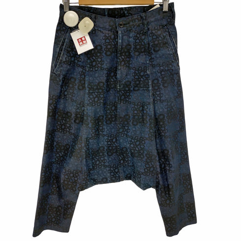 ブラックコムデギャルソン BLACK COMME des GARCONS AD2009 総柄 デニムサルエルパンツ メンズ JPN:XS