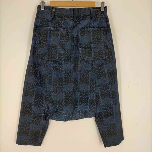 ブラックコムデギャルソン BLACK COMME des GARCONS AD2009 総柄 デニムサルエルパンツ メンズ JPN:XS