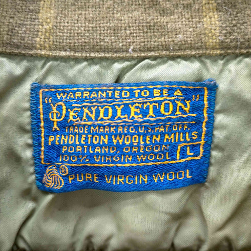 ペンドルトン PENDLETON 60S 開襟 チェック ネルシャツ メンズ import:L