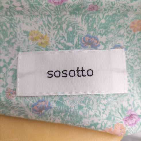 ソソット sosotto コットン リ バティプリント 裾ドロスト ブラウス レディース JPN:1