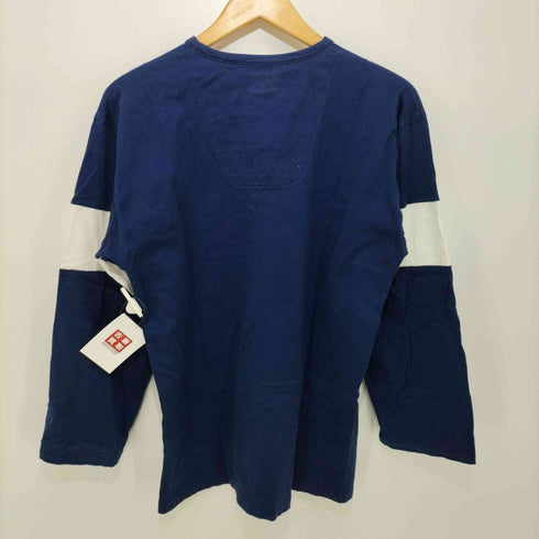 バーバリーズ BURBERRYS 70-80s ヘンリーネックロゴプリントロングスリーブTシャツ メンズ import:M