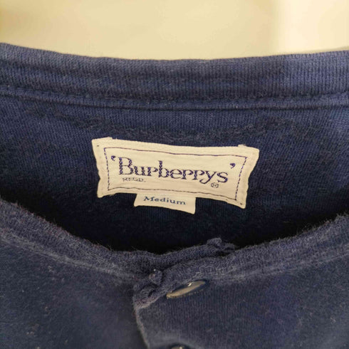 バーバリーズ BURBERRYS 70-80s ヘンリーネックロゴプリントロングスリーブTシャツ メンズ import:M
