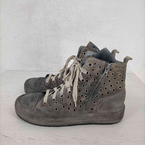 アンドゥムルメステール Ann DEMEULEMEESTER lether hi trainers ハトメ サイドジップ メンズ