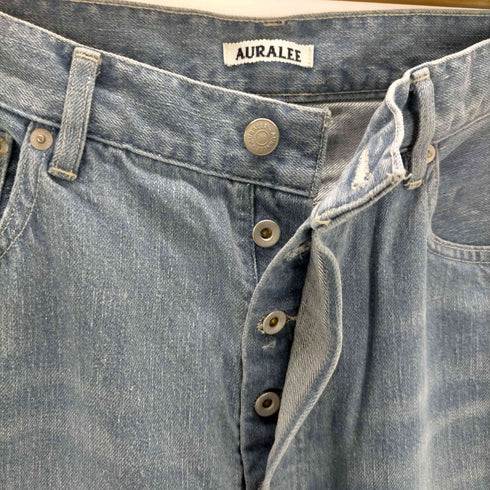 オーラリー AURALEE SELVEDGE FADED LIGHT DENIM WIDE PANTS メンズ JPN:4