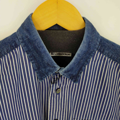 ビーケーティーバイブルックリンテーラーズ BkT by BROOKLYN TAILORS 異素材切替ストライプデニムシャツ 長袖 メンズ import:M