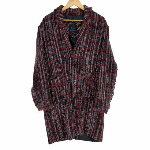 ベルシュカ BERSHKA マルチカラ―ツイード スナップボタン2Bチェスターコート レディース JPN:L