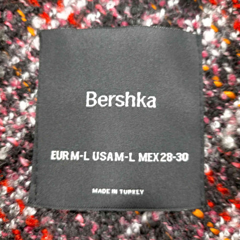 ベルシュカ BERSHKA マルチカラ―ツイード スナップボタン2Bチェスターコート レディース JPN:L