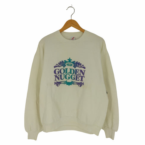 ジャージーズ JERZEES USA製 ラバープリント クルーネックスウェット メンズ import:L