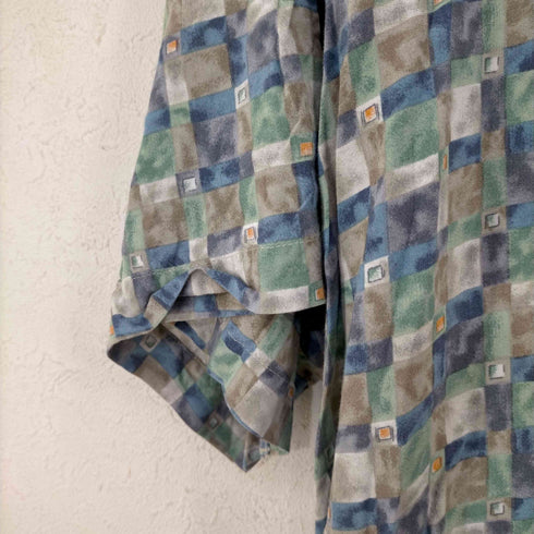 ピエールカルダン pierre cardin チェックレーヨン100 S/Sアロハシャツ メンズ import:XXL