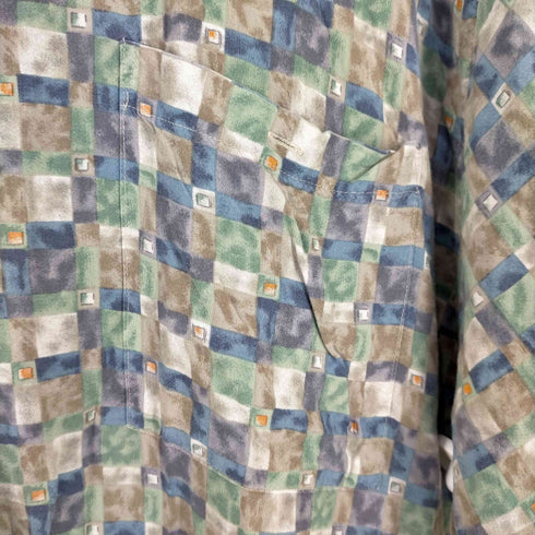 ピエールカルダン pierre cardin チェックレーヨン100 S/Sアロハシャツ メンズ import:XXL