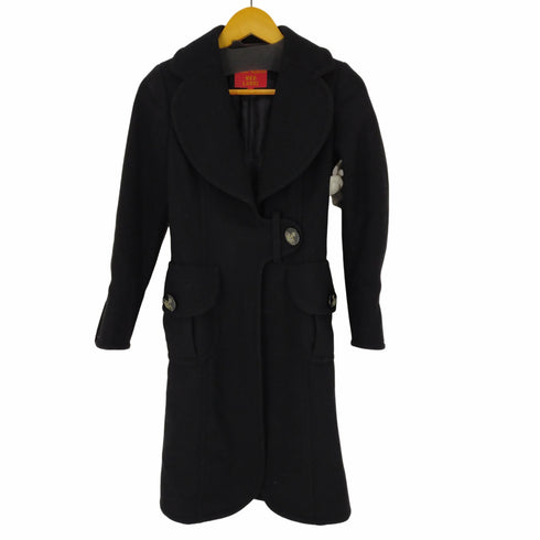 ヴィヴィアンウエストウッドレッドレーベル Vivienne Westwood RED LABEL ウールナイロンメルトンラブコート オーブボタン ラブ襟 レディース 1