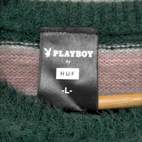 ハフ HUF ロゴ ボーダー シャギーニット セーター メンズ JPN:L