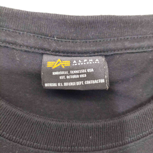 アルファインダストリーズ ALPHA INDUSTRIES クルーネック プリントTシャツ BOXロゴ ホリゾンタルフライング A-MARK メンズ JPN:L