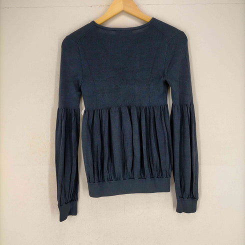 ヨーコチャン YOKO CHAN Vネックニット セーター 長袖 シルク ギャザー レディース JPN:38