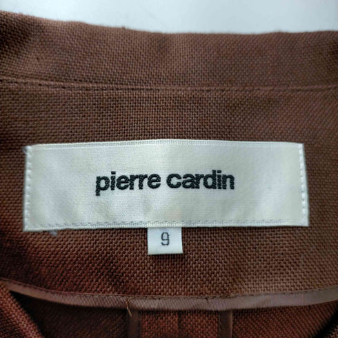 ピエールカルダン pierre cardin セットアップ スーツ 上下 ジャケット ラウンドカラー 薄手 タイトスカート ミモレ丈 レディース 9