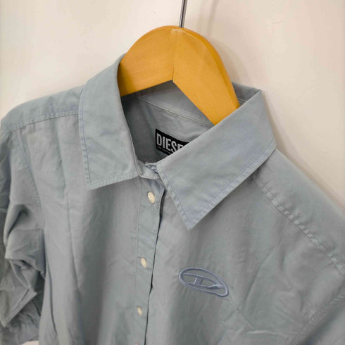 ディーゼル DIESEL ロゴ刺繍シャツワンピース ひざ丈 長袖 レディース XXS