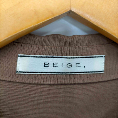 ベイジ BEIGE ベルト付き ウールロングシャツワンピース 五分袖 レディース 4