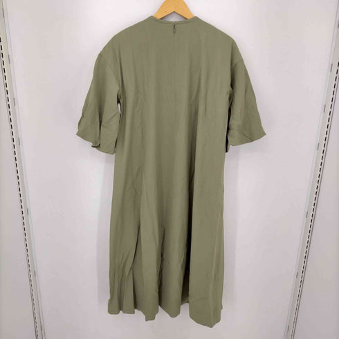 MANOF 22SS BALLOON SLLEVE FLARE ONE PIECE ワンピース クルーネック 七分袖 ロング フレア レディース JPN:M